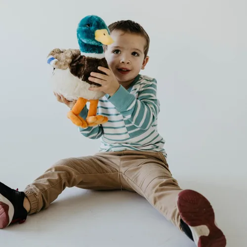 Vista 2 de The Petting Zoo Peluche de pato, regalos para niños, animales salvajes de la vida silvestre, juguete de peluche de pato, 12 pulgadas