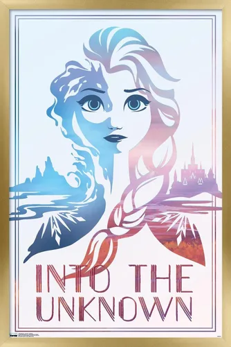Vista 21 de Trends International Disney Frozen 2 - Póster de pared con texto en inglés "Into the Unknown", 14.725 x 22.375 pulgadas, versión enmarcada de madera