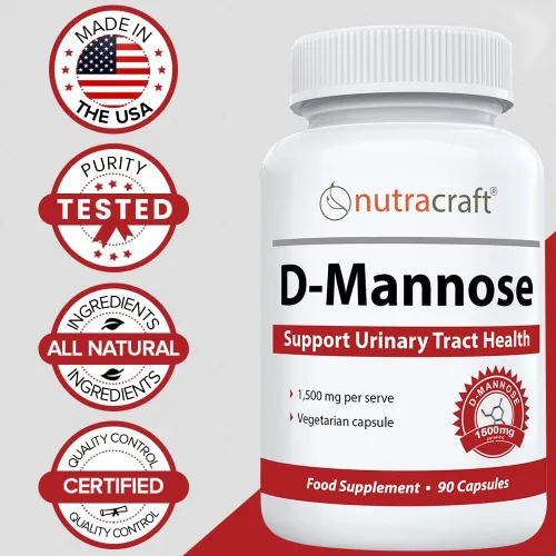 Vista 5 de Nutracraft Suplemento de D-manosa pura de 1500 mg para la salud urinaria y de la vejiga, sin conservantes ni gluten, fabricado en los Estados