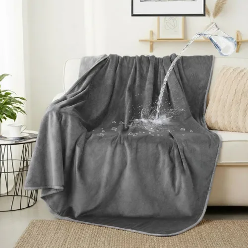 Vista 8 de Mantas impermeables para mascotas, manta de 30 x 40 pulgadas para gatos de interior, protector suave y esponjoso para sofá, coche y cama, manta