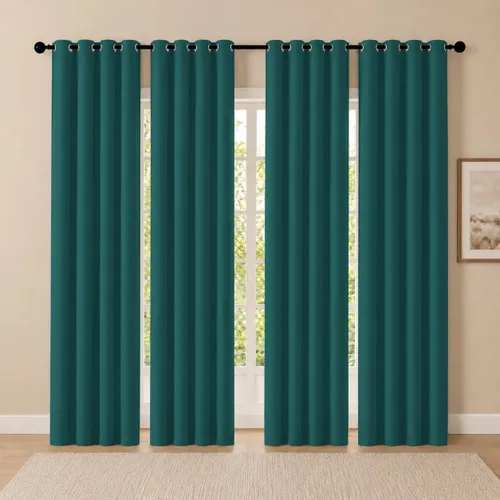 Vista 108 de Cortinas de oscurecimiento de habitación de 45 pulgadas de largo para dormitorio y sala de estar, cortinas térmicas aislantes con ojales