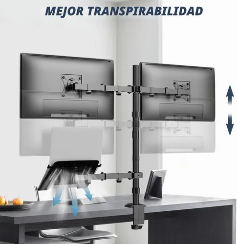 Vista 8 de Soporte para monitor dual y soporte para laptop, se adapta a