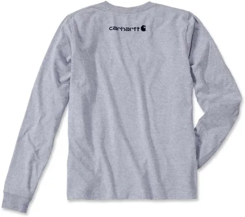 Vista 3 de Carhartt - Camiseta de manga larga con logotipo, resistente y ajuste holgado para hombre