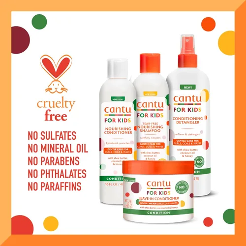 Vista 7 de Cantu Care for Kids - Juego de régimen de cuidado del cabello con champú de gran tamaño + acondicionador + desenredante + acondicionador sin