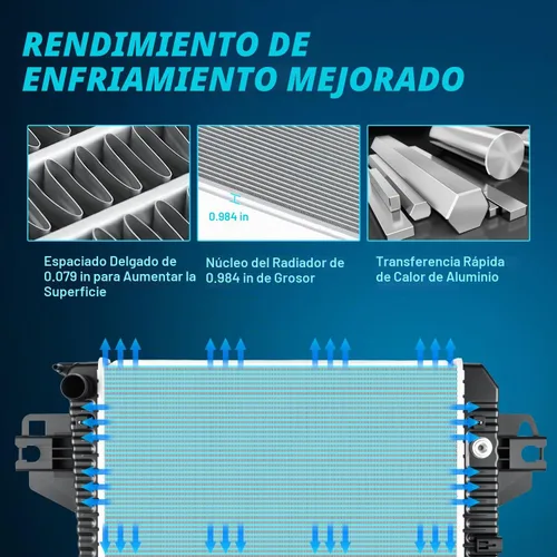 Vista 5 de Nilight Radiador para Jeep Liberty 3.7L 2002 2003 2004 2005 2006, Radiador de Refrigerante del Motor con Enfriador de Aceite, Transmisión