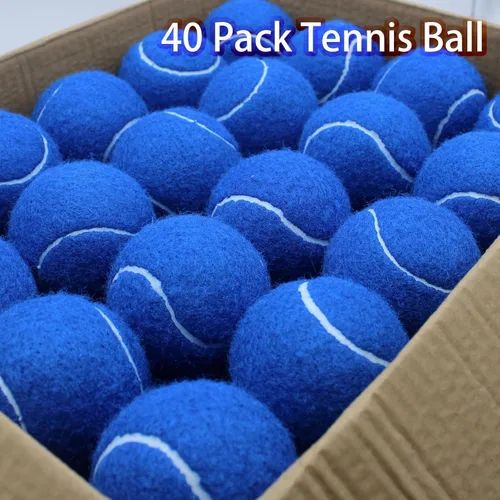 Vista 2 de SHYUJAJIE Pelotas de tenis, paquete de 40 pelotas de entrenamiento de tenis, pelotas de tenis de alta elasticidad para principiantes, pelotas