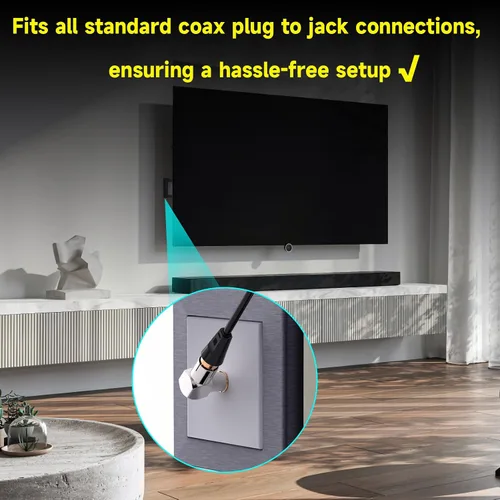 Vista 6 de Bingfu Varón de ángulo recto PAL a conector coaxial hembra PAL RF enchufe para cables de antena de TV, cables coaxiales de satélite
