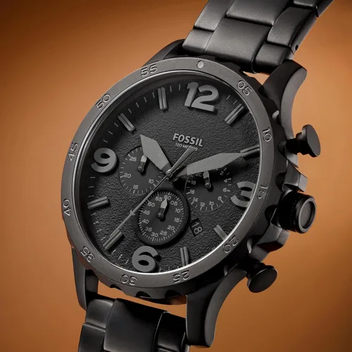 Vista 4 de Fossil Men's Nate Quartz Watch, Oversized Stainless Steel Chronograph Watch for Men