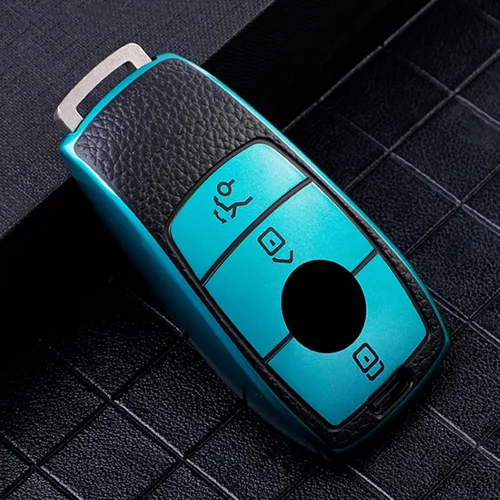 Vista 3 de TPU Leather Car Key Case Cover Keychain, for Benz A C E S G GLS CLA Class W213 W177 W205 W222 X167 AMG Protector