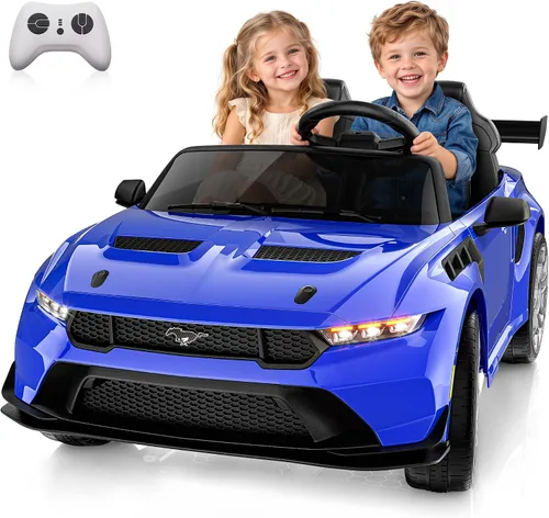 Vista 9 de ANPABO Ford Mustang 24V 2 plazas con licencia para niños de 3 a 8 años Negro