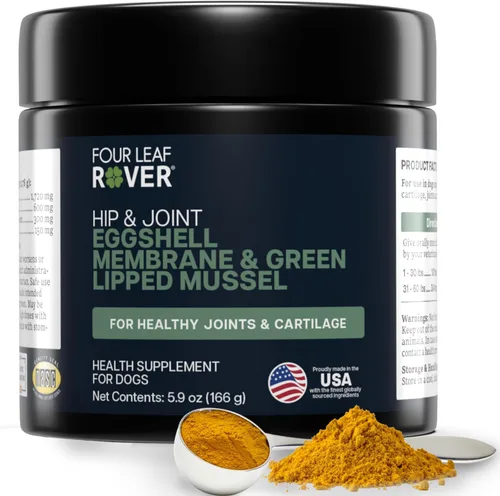 Vista 10 de Four Leaf Rover Cadera y articulaciones, apoyo para la movilidad y las articulaciones con glucosamina y condroitina para perros, 2.9 oz - Suministro