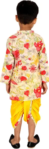 Vista 3 de Chandrakala Kids Kurta Dhoti Set for Boys Indian Printed Ethnic Wear (KK110-P)