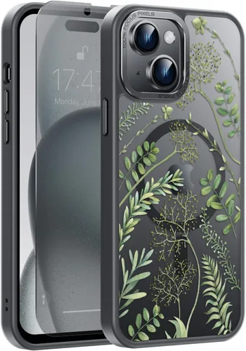 Vista 35 de Goodon para iPhone 15 Pro Max con protector de pantalla de privacidad, compatible con Magsafe, funda translúcida mate a prueba de golpes - Linda