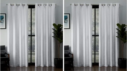 Vista 14 de EXCLUSIVE HOME Kilberry - Par de paneles de cortinas opacas con ojales en la parte superior, 52 x 63 pulgadas, gris ceniza