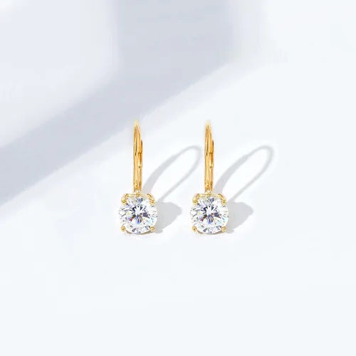 Vista 5 de Tienda Collection Platinum-Plated Sterling Silver Infinite Elements Zirconia Leverback Earrings