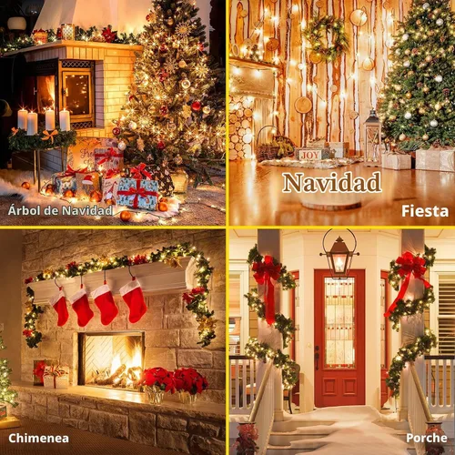 Vista 2 de Cadena de luces de Navidad conectables de 42 pies con 100 luces LED