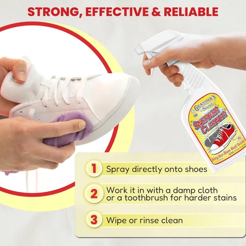 Vista 7 de Limpiador de tenis de Grandma's Secret - para goma, lona, cuero, aerosol removedor de manchas elimina la suciedad, mugre, hierba - Limpiador