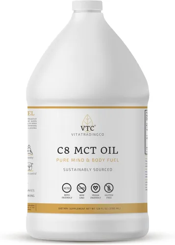 Vista 10 de VitaTradingCo. Aceite 100% puro C8 MCT, sin sabor, 64 porciones