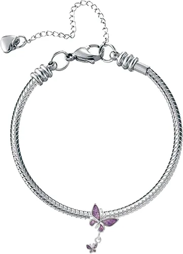 Vista 4 de KunBead Dijes colgantes de cuentas de mariposa compatibles con pulseras Pandora, Cobre, vidrio