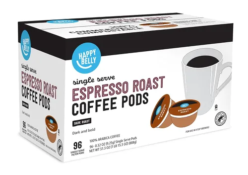 Vista 6 de Marca Amazon - Cápsulas de café tostado espresso Happy Belly (tostado oscuro), compatibles con cafetera K-Cup