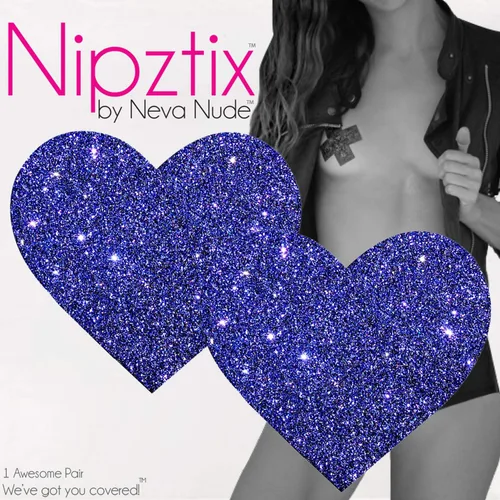Vista 5 de Neva Nude I Heart U Nipztix Pasties - Fundas para pezones para festivales, raves, fiestas, impermeables y resistentes al sudor, fabricadas
