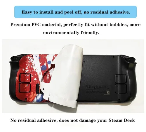 Vista 5 de Super Hero Full Set Protective Skin Decal For Steam Deck, Handheld Shell Protection Non-Marking Dust-Roof Film Spider-Man A