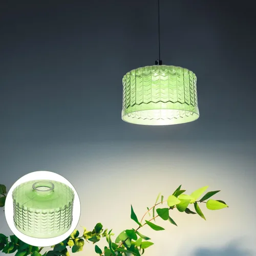 Vista 7 de Beaupretty Pantalla de luz colgante de vidrio de 5.90 x 5.90 x 3.54 pulgadas, reemplazo de pantalla de lámpara colgante con patrón de rayas