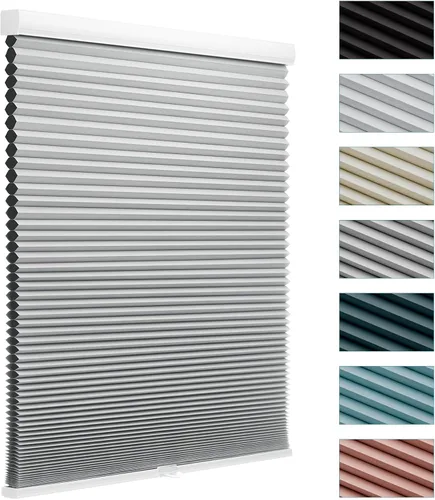 Vista 23 de MYshade Persianas celulares de tamaño personalizado, persianas opacas sin cordones para dormitorio, baño, sala de estar, control de luz, persianas
