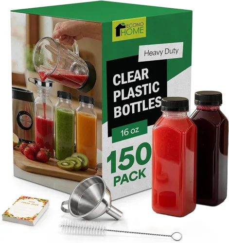 Vista 27 de EconoHome 16oz, paquete de 100 botellas de jugo sin BPA, a prueba de fugas