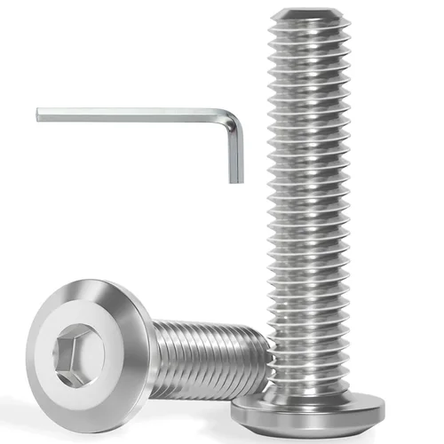 Vista 10 de VGBUY M6-1.0 x 8 mm 100 piezas Tornillos de cabeza plana con casquillo hexagonal, 304 de acero inoxidable 18-8, rosca completa, llave hexagonal