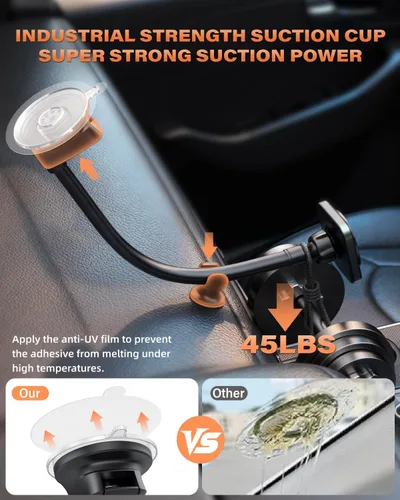 Vista 6 de Soporte de teléfono para automóvil Magsafe de 14 pulgadas, extensión de brazo largo con cuello de cisne Universal Windshield Dashboard