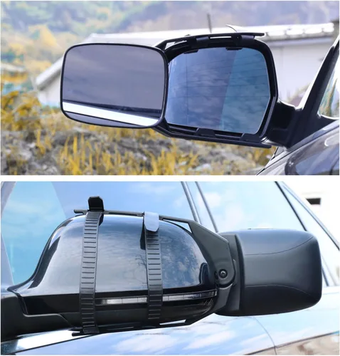 Vista 8 de Riloer Extensores universales de espejo para remolque, extensiones de espejo de remolque con abrazadera, rotación de 360° ajustable, espejos
