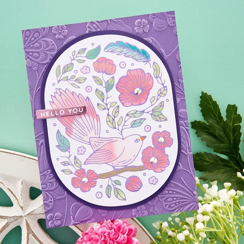 Vista 5 de Spellbinders E3D-055 Hermosa carpeta en relieve 3D de mariposas de la elegante colección Ovals