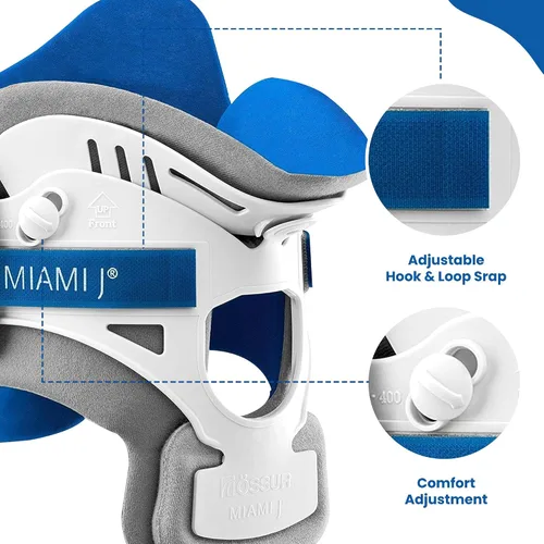 Vista 4 de Ossur Miami J Collar Cervical para el Cuello - Soporte para el Cuello para Alivio del Dolor y Apoyo Collar Cervical para Dolor de Cuello y Apoyo