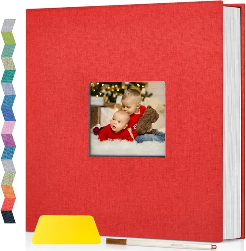 Vista 10 de popotop Álbum de fotos autoadhesivo con ventana de visualización de imágenes, kit de suministros de bricolaje para álbum de recortes de 40 páginas