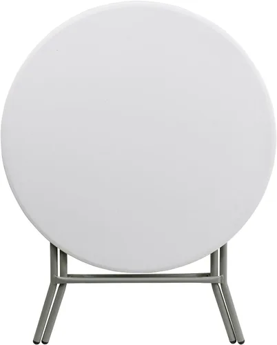 Vista 6 de Flash Furniture Elon Mesa plegable redonda de plástico blanco granito de 2.63 pies, color blanco