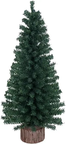 Vista 5 de Vickerman - Árbol artificial de Navidad de pino mini de 12 pulgadas, sin luz, decoración de mesa para interiores estacional con base de madera Verde