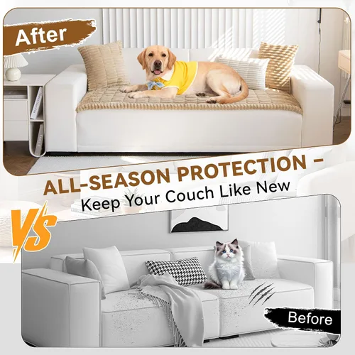 Vista 2 de OTOB Funda de sofá para perros, lavable, antideslizante, divertida funda para sofá para mascotas, protector de muebles suave y acogedor, apto