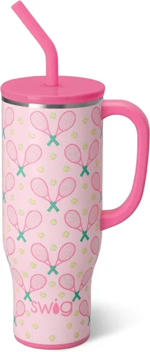 Vista 20 de Swig Life - Taza Mega de 40 onzas, Taza de 40 oz con asa, apta para vasos, apta para lavavajillas, taza aislada extra grande, acero inoxidable