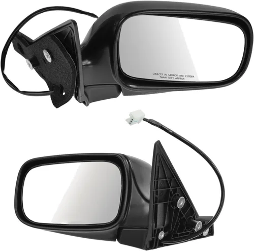 Vista 203 de TRQ Conjunto de 2 piezas de espejo lateral para conductor y pasajero, ajuste eléctrico, sin calefacción, sin memoria, color negro, compatible