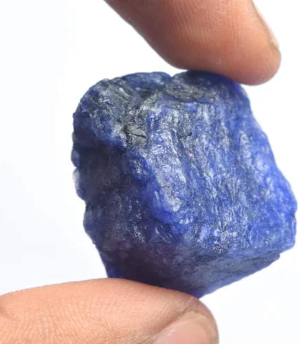 Vista 4 de GEMHUB Cristal curativo de zafiro azul, 71.00 quilates, zafiro azul natural crudo, piedra preciosa sin cortar sin calentar, Gema, azul