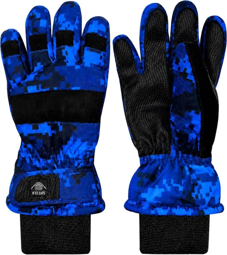Vista 22 de N'Ice Caps - Guantes térmicos de invierno para niños, impermeables y cálidos Negro