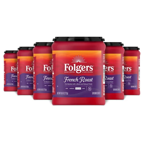 Vista 23 de Café molido Folgers Coffeehouse Blend, tostado medio-oscuro, 9.6 onzas