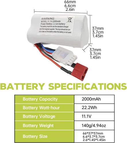 Vista 3 de sea jump 2 unids 11.1V 2000mAh T Plug batería de litio para R608 2104 210E 200E sin escobillas de alta velocidad refrigeración por agua RC lancha