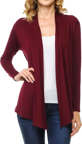 Vista 2 de MINEFREE Cárdigan de punto ligero de manga larga para mujer (S-3XL)