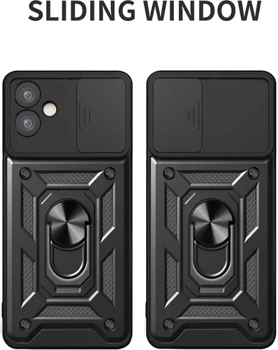 Vista 8 de Funda para teléfono Galaxy A06 4G: con protector de pantalla de 2 piezas, cubierta deslizante para cámara y soporte multiángulo para Samsung Galaxy
