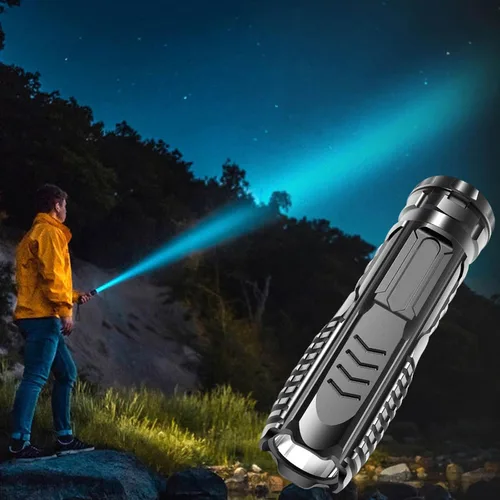 Vista 7 de 2 unids LED recargable USB de largo alcance mini portátil hogar resistente linterna iluminación LED linternas de alto brillo ajustable luz de flash