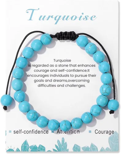 Vista 37 de Pulsera de cristal curativo para mujer de 0.315 in, pulsera de cuentas de cristal natural ajustable hecha a mano, joyería curativa, regalo