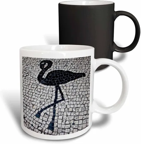 Vista 9 de 3dRose China, Macao. Portuguese Tile Designs, taza cuadrada del Senado, 11 oz, negro