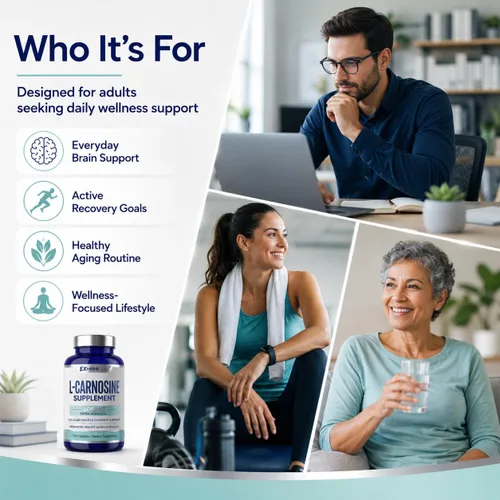 Vista 3 de Suplemento L-Carnosina 600mg, para la salud celular y cognitiva
